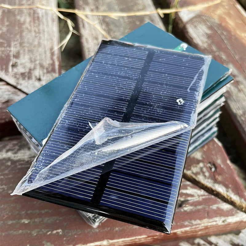 10Pcs Poly Solar Panel 6V 1W Mini Solar Panel Cell Solar Charger Module DIY For 3.7V Battery Solar Phone Charger Charging System