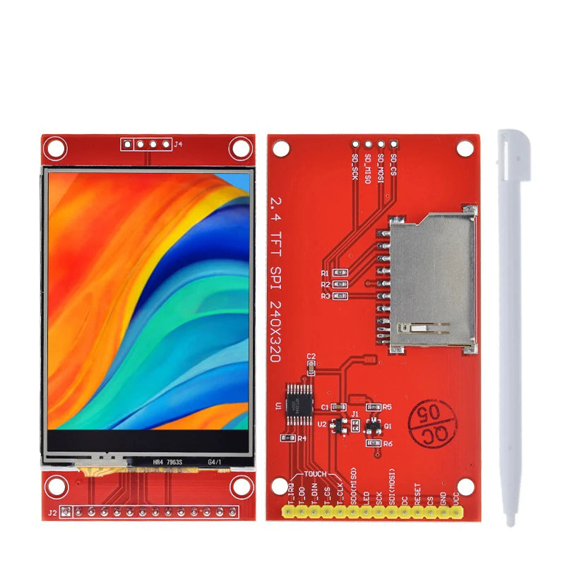 TZT 2.4" 240x320 SPI TFT LCD Serial Port Module+5V/3.3V PBC Adapter Micro  ILI9341 / ST7789 White LED (With Touch) for Arduino