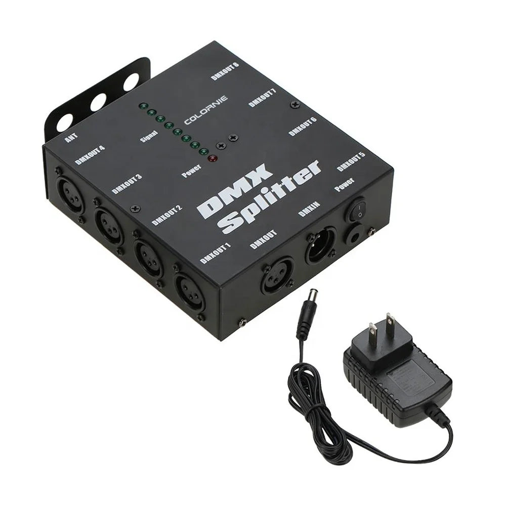 DMX512 8 Way Wireless Amplifier Receiver 8 Way Splitter DMX512 for Stage Light
