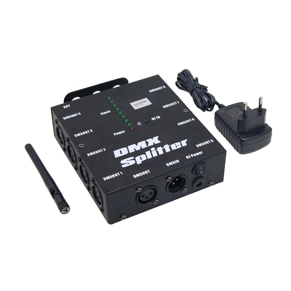 DMX512 8 Way Wireless Amplifier Receiver 8 Way Splitter DMX512 for Stage Light