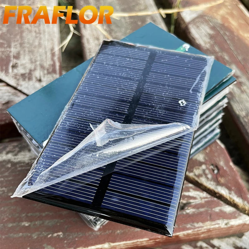 10Pcs Poly Solar Panel 6V 1W Mini Solar Panel Cell Solar Charger Module DIY For 3.7V Battery Solar Phone Charger Charging System