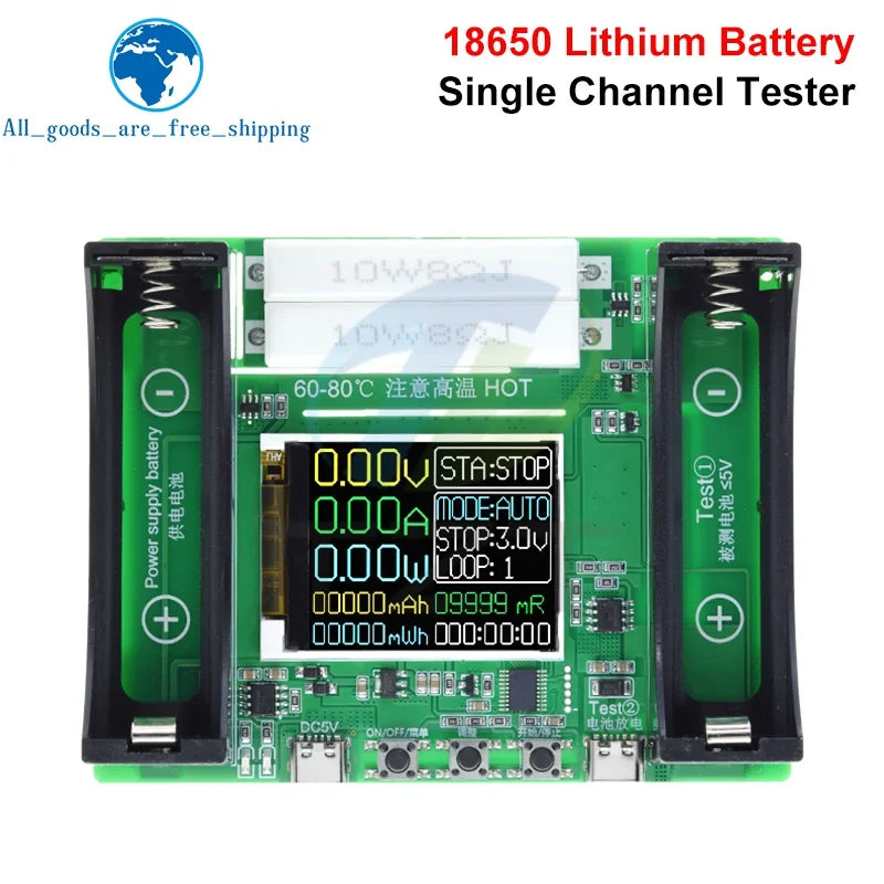 TZT XH-M240 18650 lithium battery Capacity tester maH mwH digital discharge electronic load battery monitor