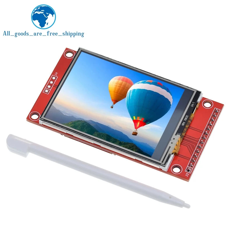 TZT 2.4" 240x320 SPI TFT LCD Serial Port Module+5V/3.3V PBC Adapter Micro  ILI9341 / ST7789 White LED (With Touch) for Arduino