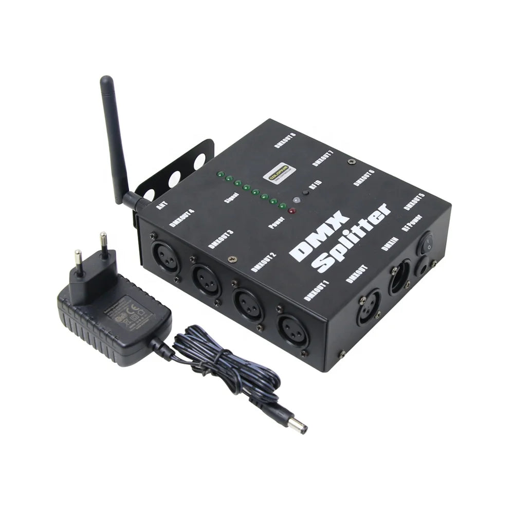 DMX512 8 Way Wireless Amplifier Receiver 8 Way Splitter DMX512 for Stage Light