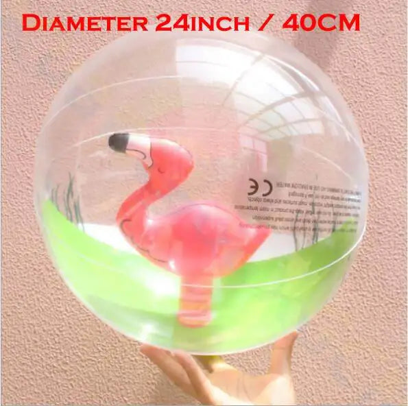 Sequin Inflatable Transparent Beach Ball water toys sports playing volleyball Gold powder balloon Photo props