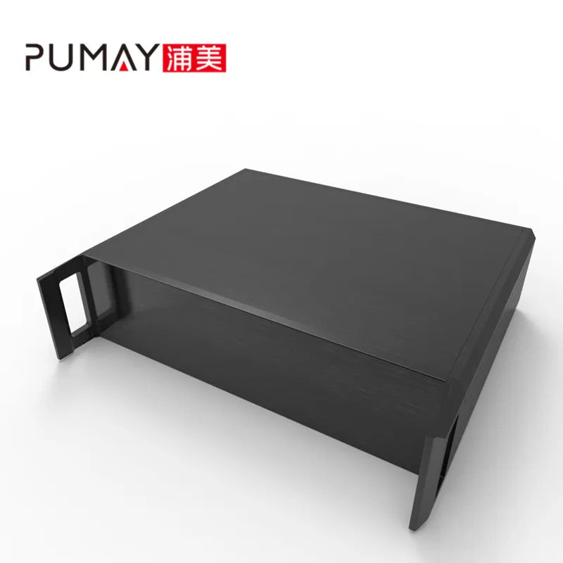 445*2u-300 Split Electronics Cases Boxes Enclosures 2U Chassis Supplier Aluminum Alloy Black CE Certified OEM/ODM