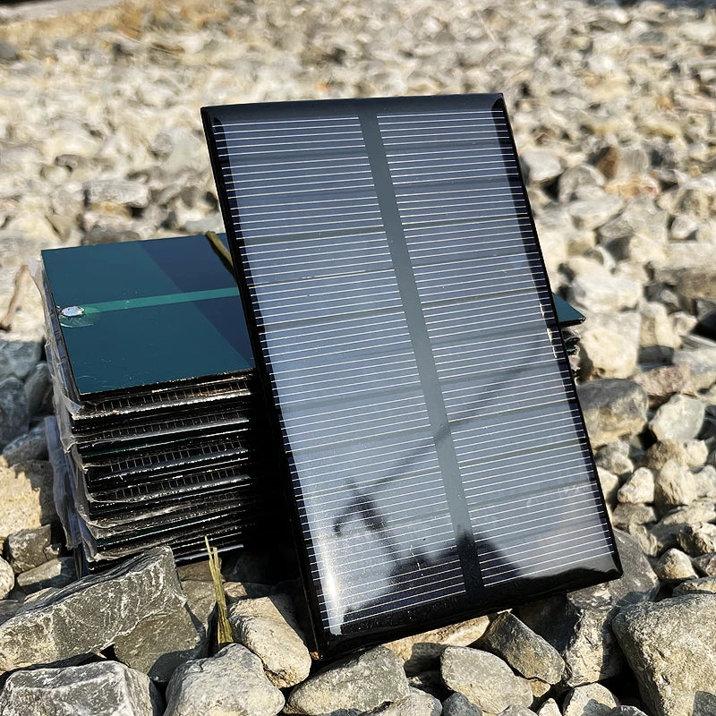 10Pcs Poly Solar Panel 6V 1W Mini Solar Panel Cell Solar Charger Module DIY For 3.7V Battery Solar Phone Charger Charging System