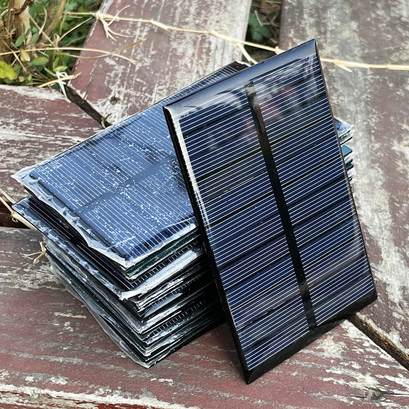 10Pcs Poly Solar Panel 6V 1W Mini Solar Panel Cell Solar Charger Module DIY For 3.7V Battery Solar Phone Charger Charging System