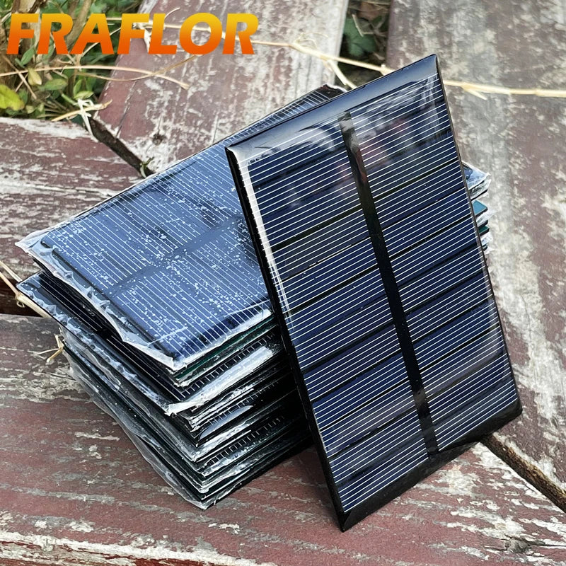10Pcs Poly Solar Panel 6V 1W Mini Solar Panel Cell Solar Charger Module DIY For 3.7V Battery Solar Phone Charger Charging System