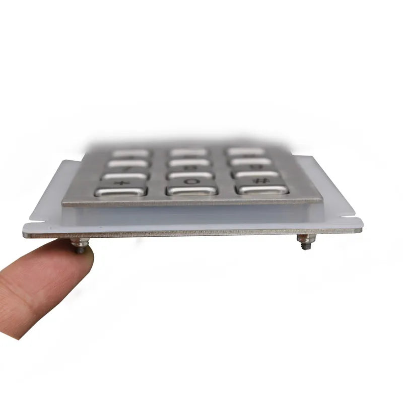 IP66 Waterproof 12-Key Stainless Steel Metal Numeric Keypad CE ROHS FCC Certification >2M Key Switch Life for Outdoor Access