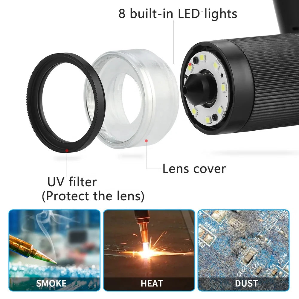 Andonstar Digital Microscope Adults Soldering AD206 1080P Soldering Microscope For Phone Watch Repairing SMD/SMT Black&White