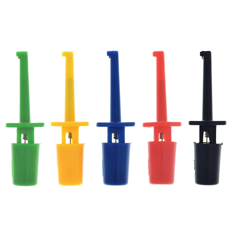 TZT 10Pcs Mini Single Test Hook Clip Test Probe for Electronic Testing IC Grabber Small Size Round Crocodile Clip
