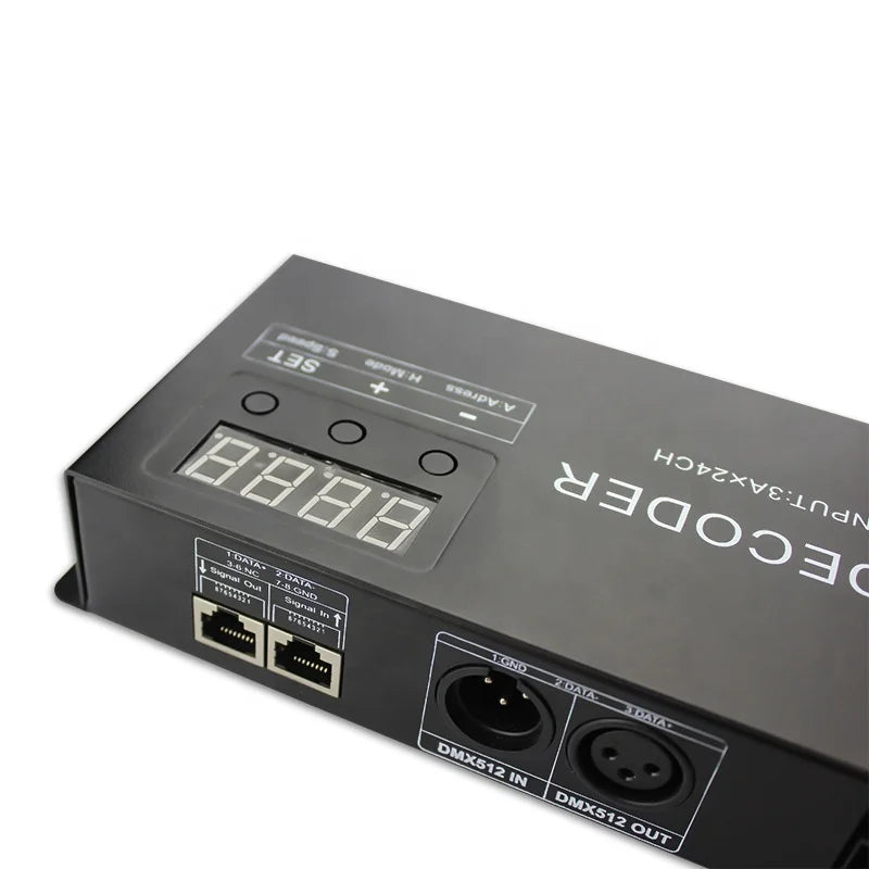 24CH dmx512 decoder led strip controller 24CH*3A dimmer PWM driver Input DC5-24V decoder light control
