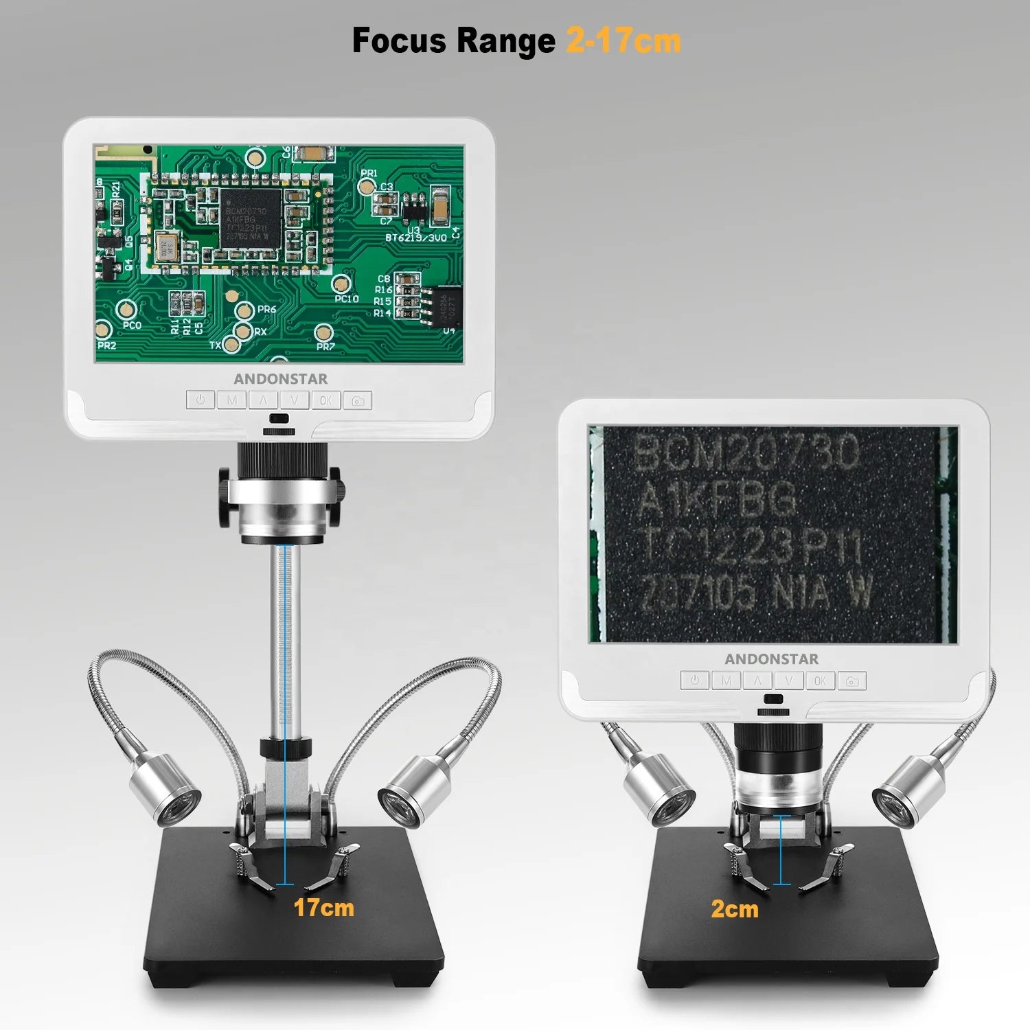 Andonstar Digital Microscope Adults Soldering AD206 1080P Soldering Microscope For Phone Watch Repairing SMD/SMT Black&White