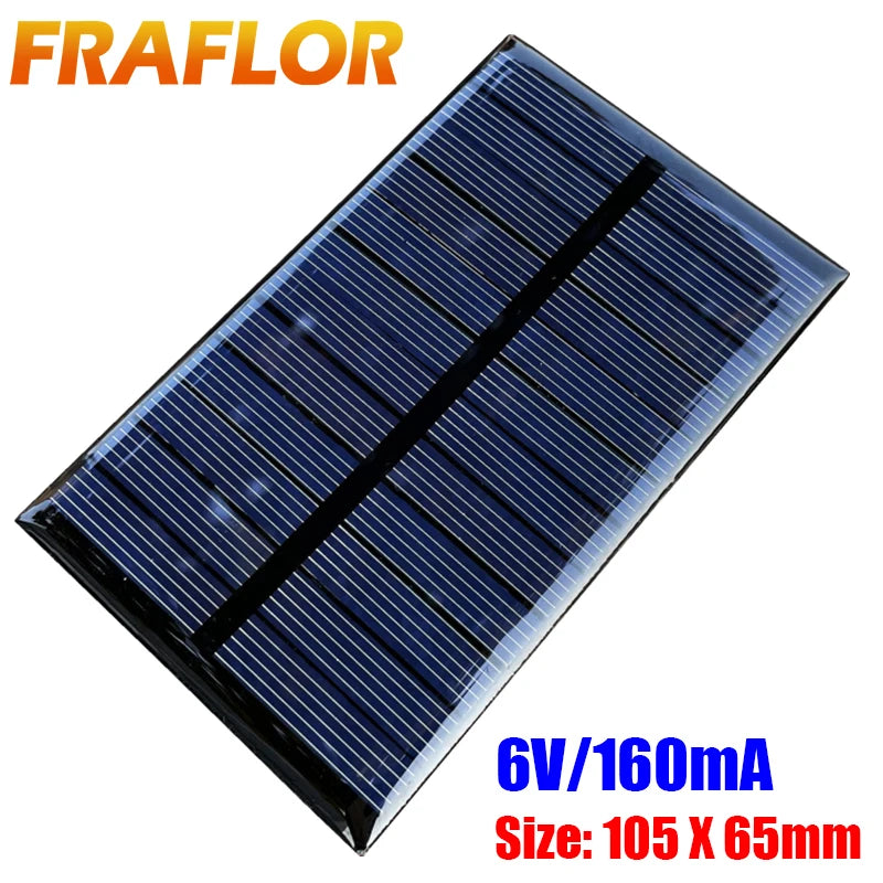 10Pcs Poly Solar Panel 6V 1W Mini Solar Panel Cell Solar Charger Module DIY For 3.7V Battery Solar Phone Charger Charging System