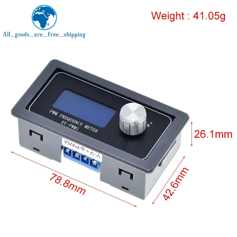 TZT Signal Generator PWM Pulse Frequency Duty Cycle Adjustable Module LCD Display 1Hz-150Khz 3.3V-30V PWM Board Module Hand knob