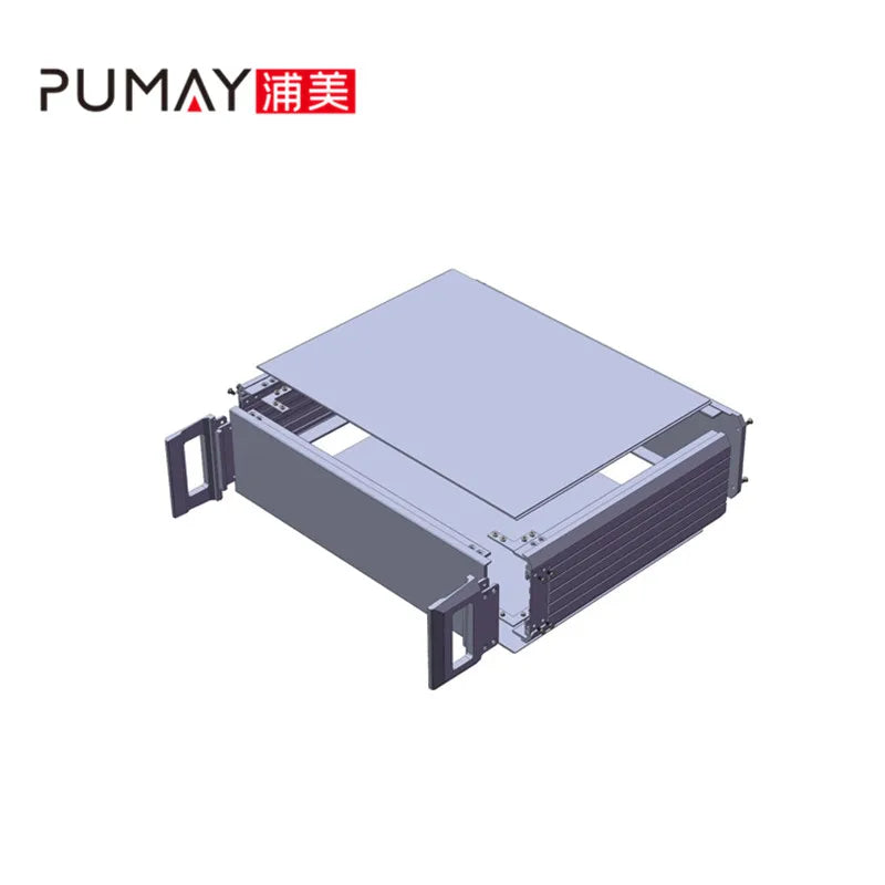 445*2u-300 Split Electronics Cases Boxes Enclosures 2U Chassis Supplier Aluminum Alloy Black CE Certified OEM/ODM