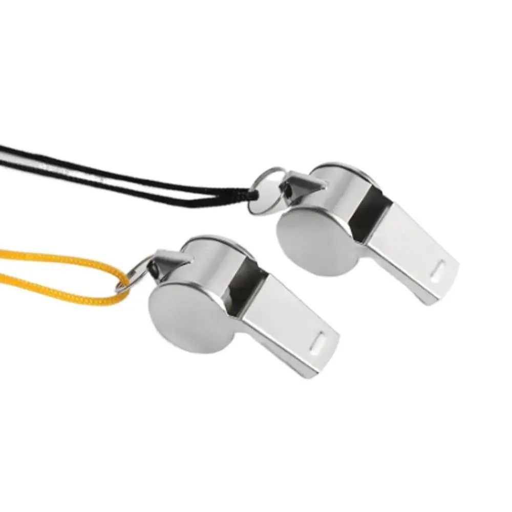 Team Sport Loud Metal Whistle With Rope Strong Stainless Steel Whistles Professional Portable Referee Whistles Training