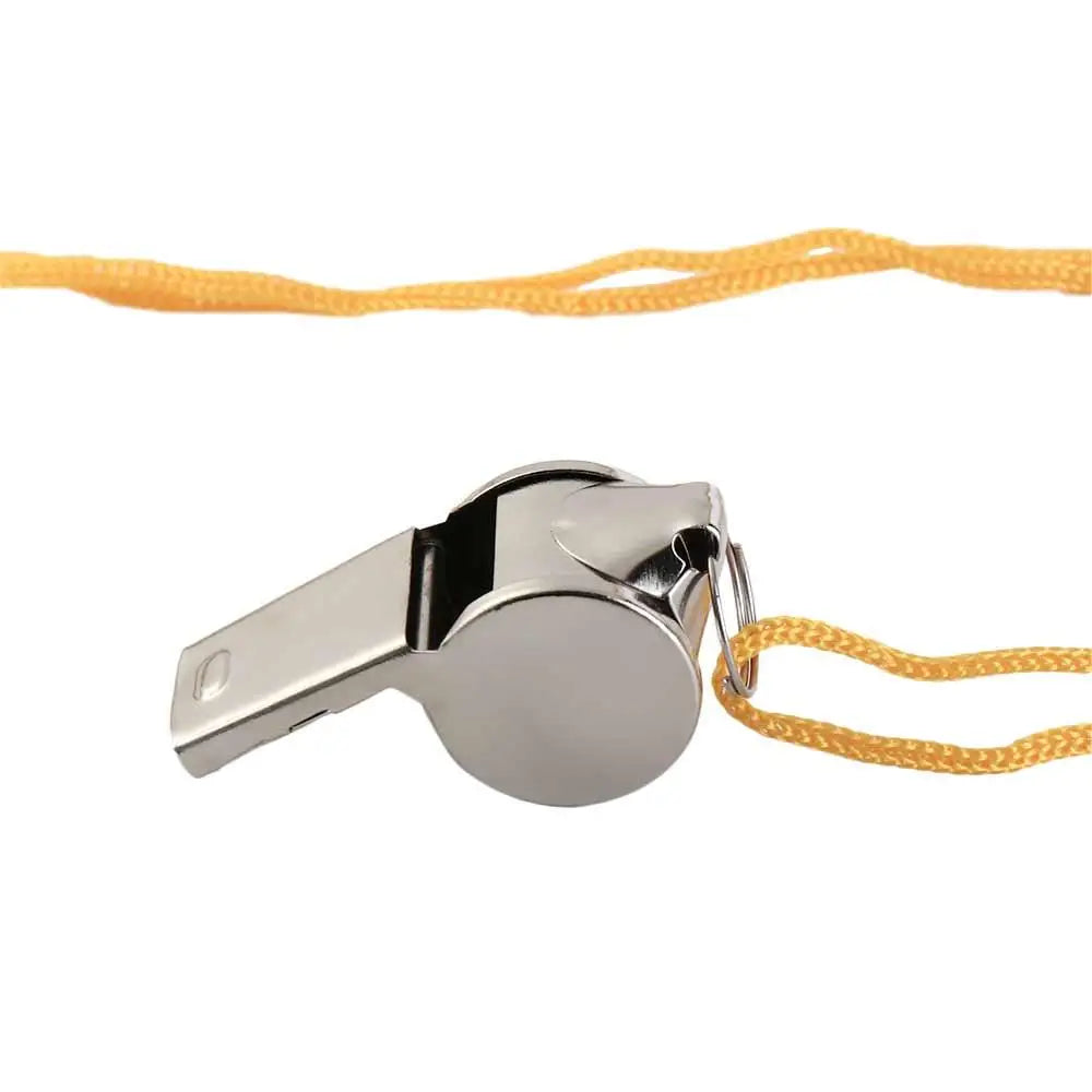Team Sport Loud Metal Whistle With Rope Strong Stainless Steel Whistles Professional Portable Referee Whistles Training