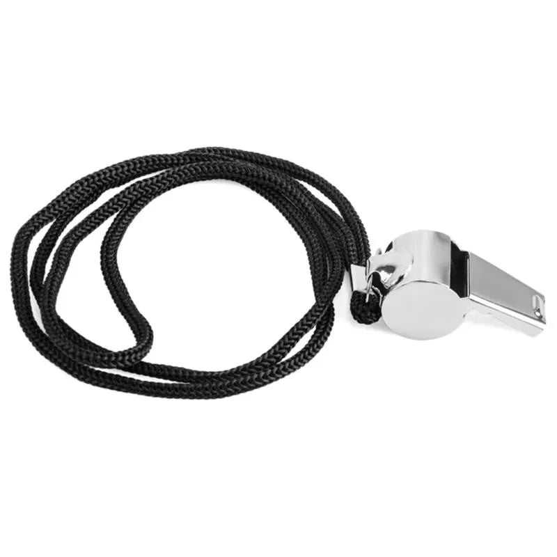 2 Pack Stainless Steel Sports Whistles with Lanyard, Loud Crisp Sound Whistles Great for Coaches, Referees, and Officials