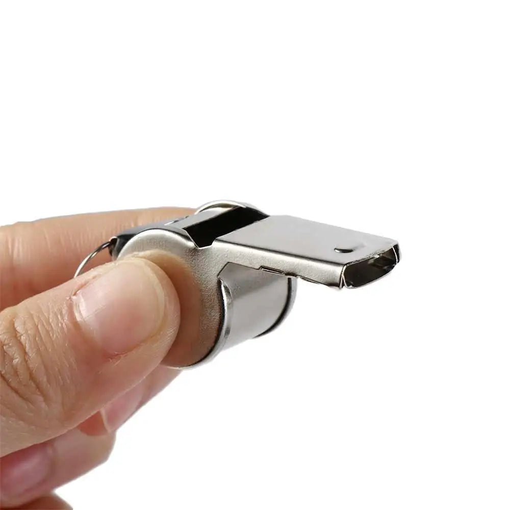 Team Sport Loud Metal Whistle With Rope Strong Stainless Steel Whistles Professional Portable Referee Whistles Training