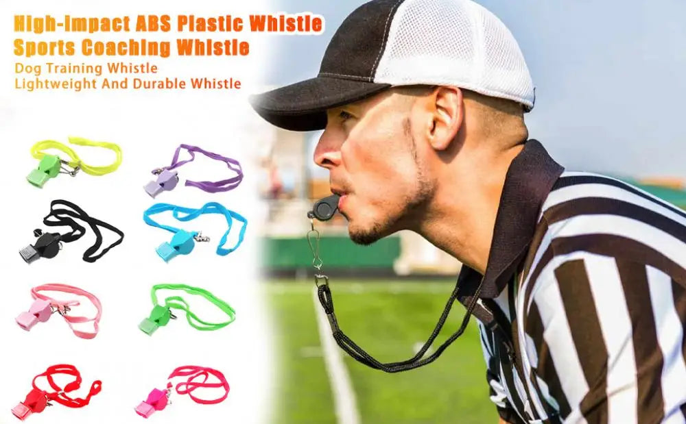 Loud Pea-shaped Whistle 120 Decibel Whistle Professional Sports Whistle Set with Lanyard Mouth Grip for Coaches Referees