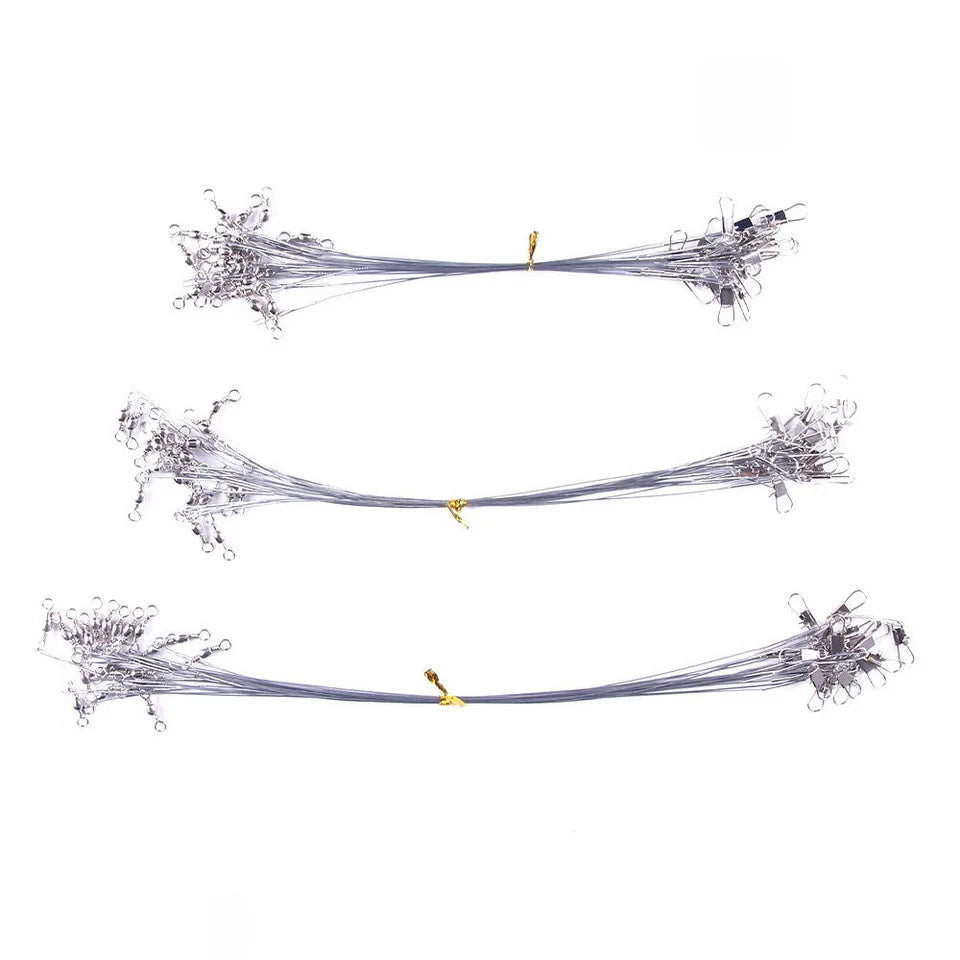 Anti Bite Steel Fishing Line Steel Wire Leader With Swivel Fishing Accessory Lead Core Leash Fishing Wire 15cm 20cm  30cm