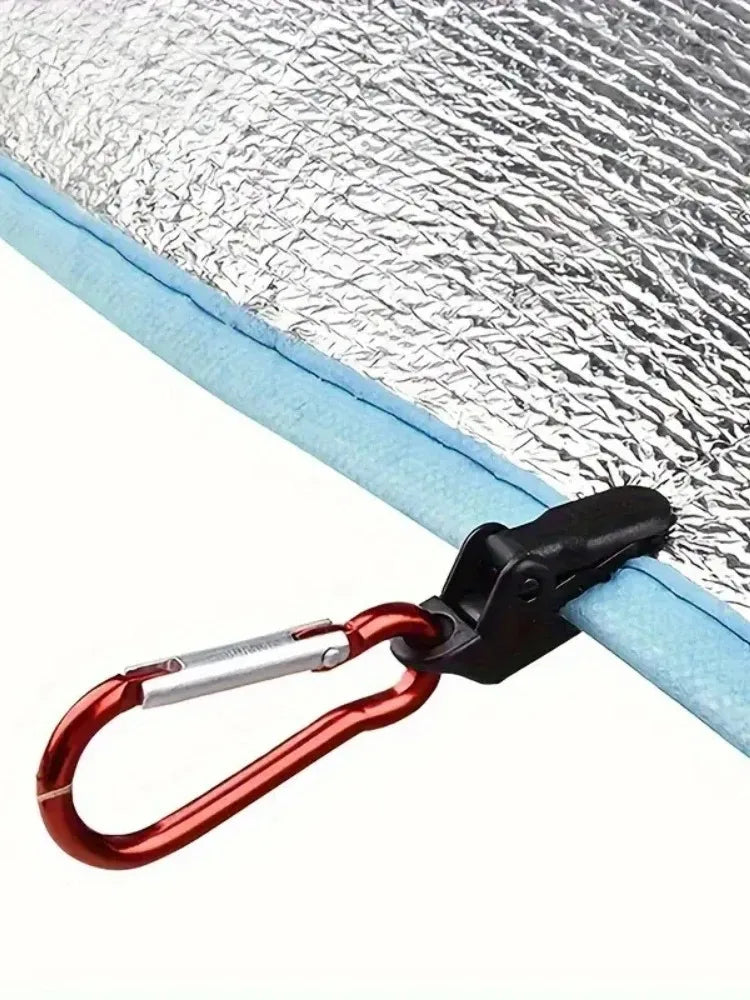 Tent Accessories Tent Cloth Tarp Clips With Carabiner,  Shelter Awning Clamp With Aluminum Alloy Hook, Outdoor Tool Euqipment