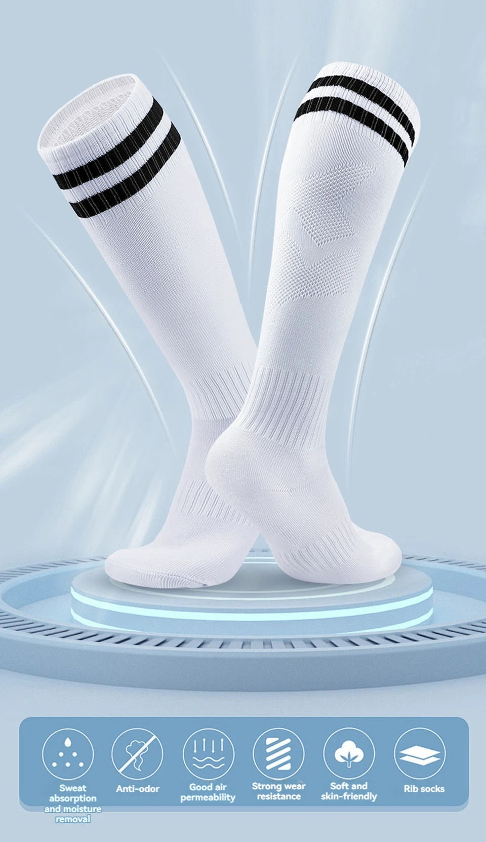 Loogdeel 26-45 Children Adult Football Sports Long Knee Socks Kids Soccer Baseball Adults Legging Stockings Children Sports Sock