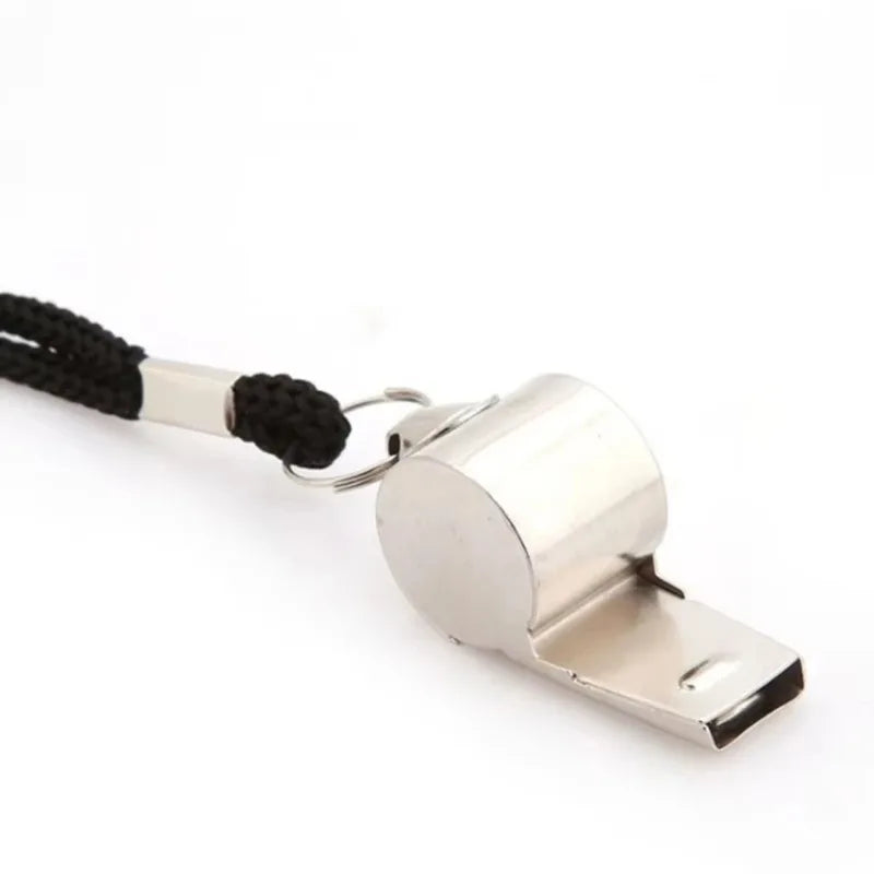 2 Pack Stainless Steel Sports Whistles with Lanyard, Loud Crisp Sound Whistles Great for Coaches, Referees, and Officials