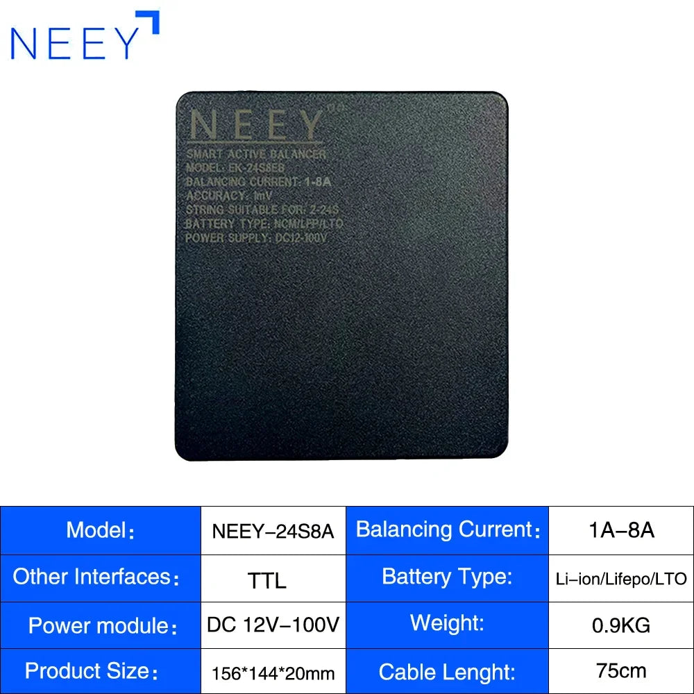NEEY 4TH 4A 8A 10A Smart Active Balancer Equalizer 8S 14S 16S 20S 21S 22S 24S Lifepo4 / Li-ion/ LTO Battery Energy equalization