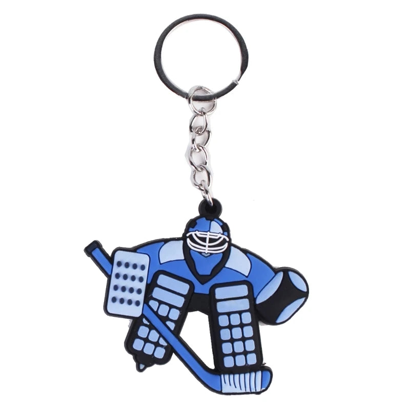 Fashion Cartoon Ice Hockey Pendant Keychain Simple Charm Keychain Simple Bag Pendant Winter Sports Keyring for Men Women
