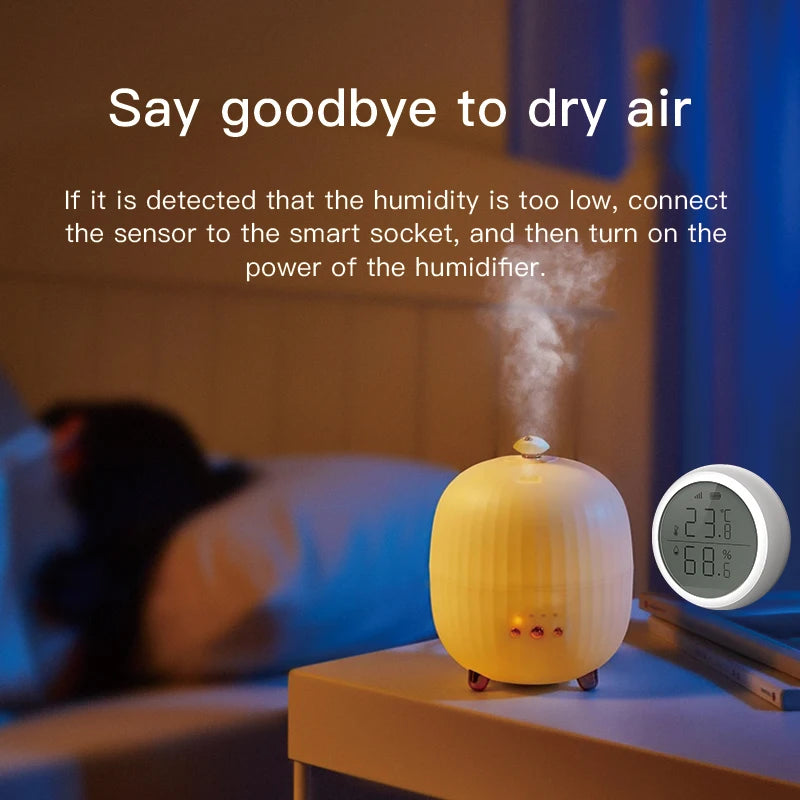 Tuya ZigBee Temperature and Humidity Sensor With LCD Smart life APP Google Alexa Voice Control Support Multi-mode Gateway Option