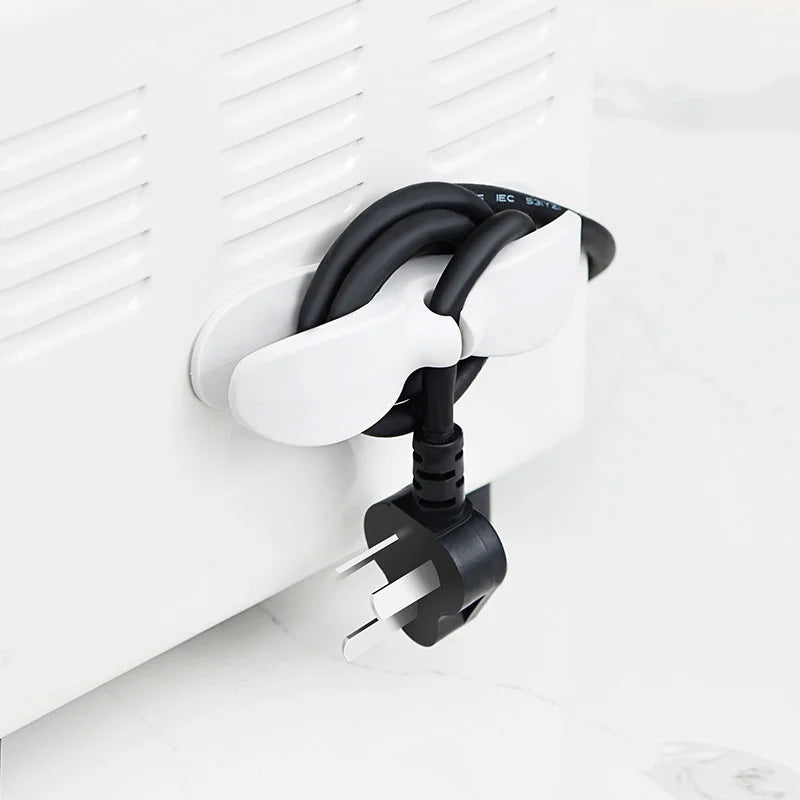 Cabinet Door & Countertop Cord Organizer | Heavy-Duty Adhesive Wire Plug Holder for Microwave Rice Cooker Appliance Storage