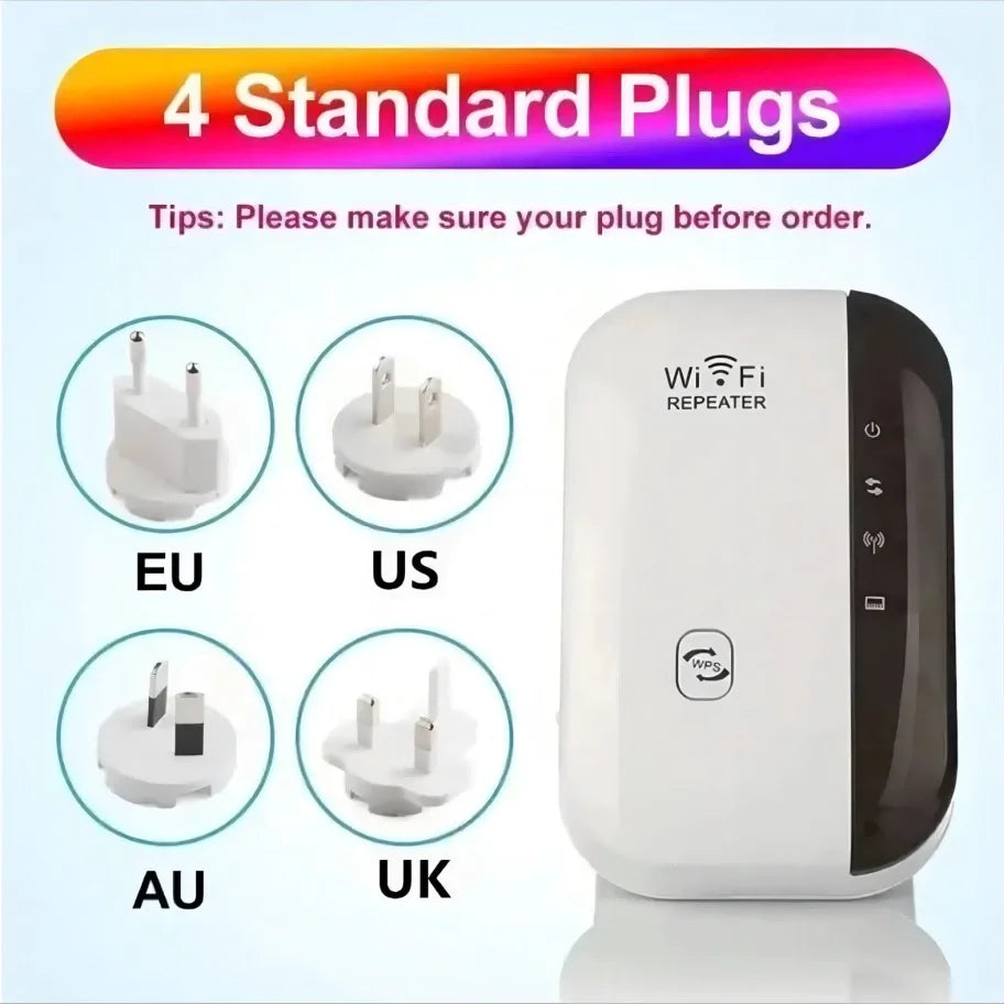 Wireless WiFi Range Extender 300M Signal Booster Repeater Network Amplifier Compatible with Most Routers EU US Plug
