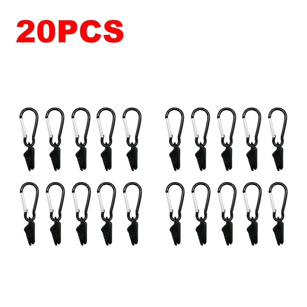 Tent Accessories Tent Cloth Tarp Clips With Carabiner,  Shelter Awning Clamp With Aluminum Alloy Hook, Outdoor Tool Euqipment