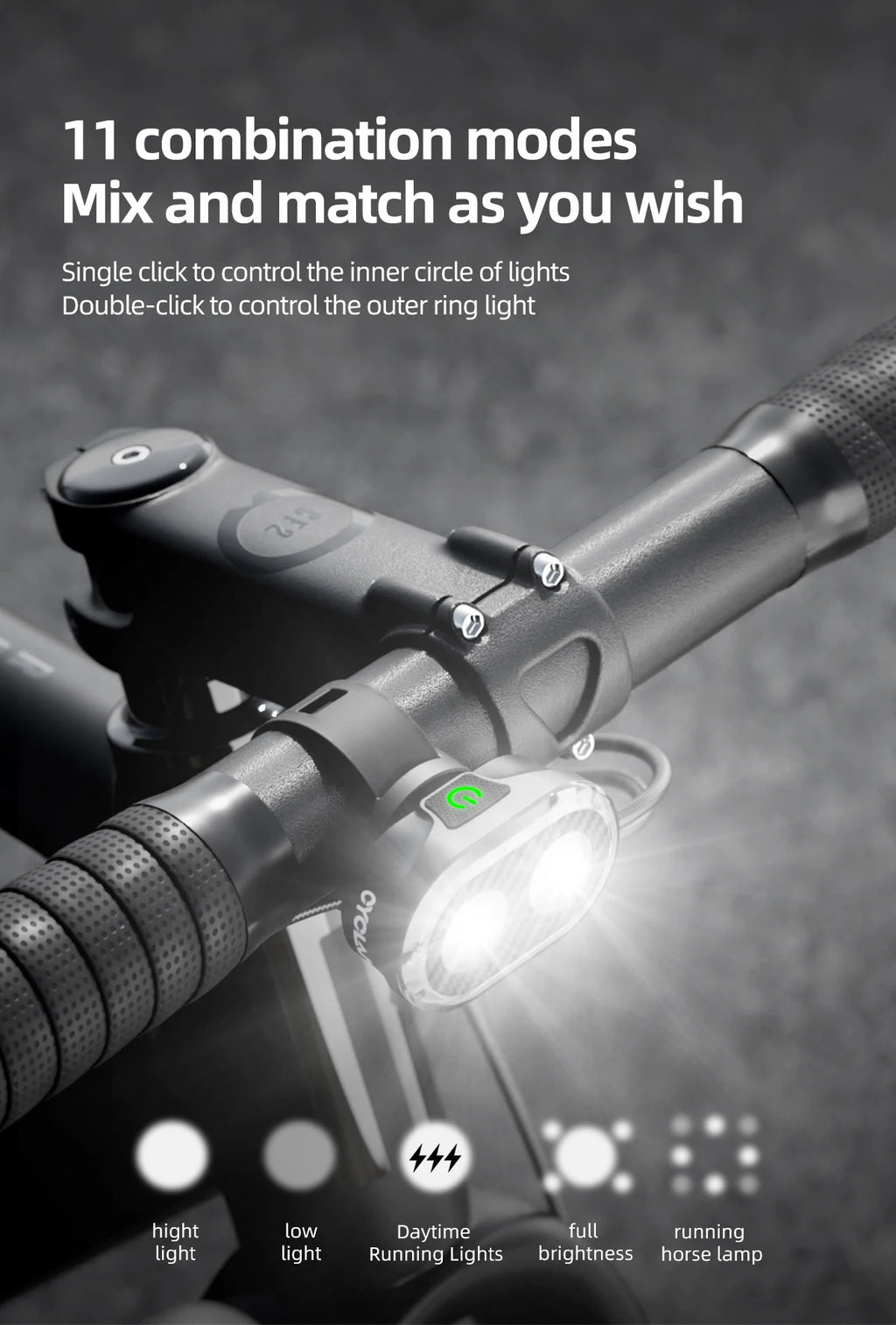CYCLAMI Bicycle Headlights Front Light  Type-C Charging Waterproof MTB Road Bike Lights Cycling Accessories