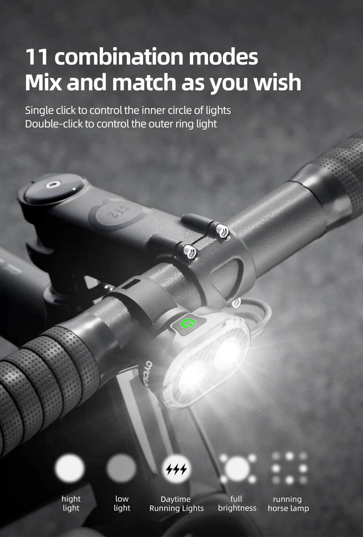 CYCLAMI Bicycle Headlights Front Light  Type-C Charging Waterproof MTB Road Bike Lights Cycling Accessories