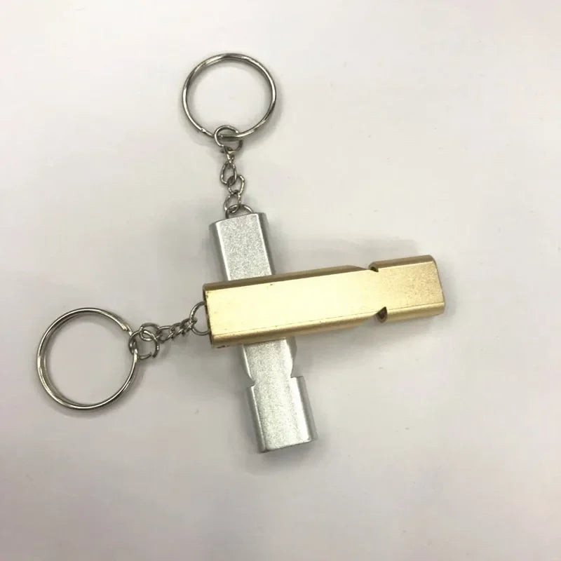 Metal Survival Whistle Flat Shape Training Whistle for Outdoor Sports Hiking Climbing Emergence Whistle Cheerleading Souvenirs