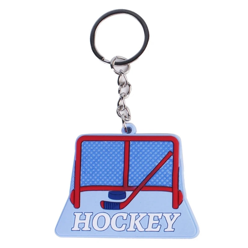 Fashion Cartoon Ice Hockey Pendant Keychain Simple Charm Keychain Simple Bag Pendant Winter Sports Keyring for Men Women