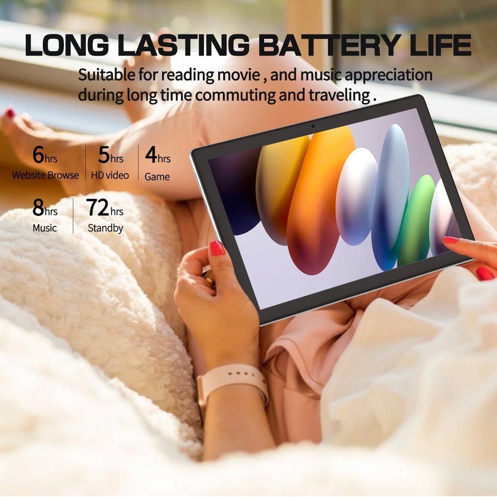 PRITOM Android Tablet 10.1 Inch 3GB RAM 64GB ROM Quad Core Processor WiFi 6 HD IPS Screen 8.0 MP Rear Camera
