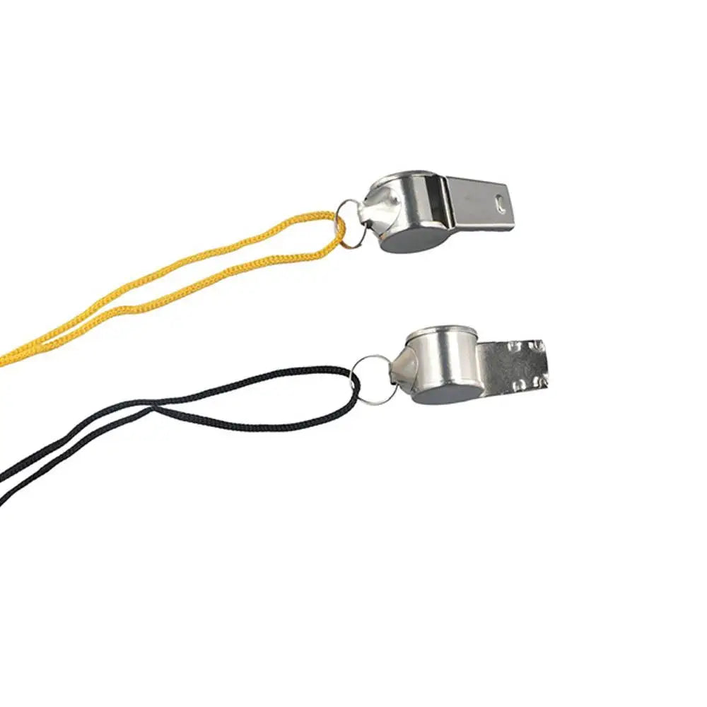 Team Sport Loud Metal Whistle With Rope Strong Stainless Steel Whistles Professional Portable Referee Whistles Training