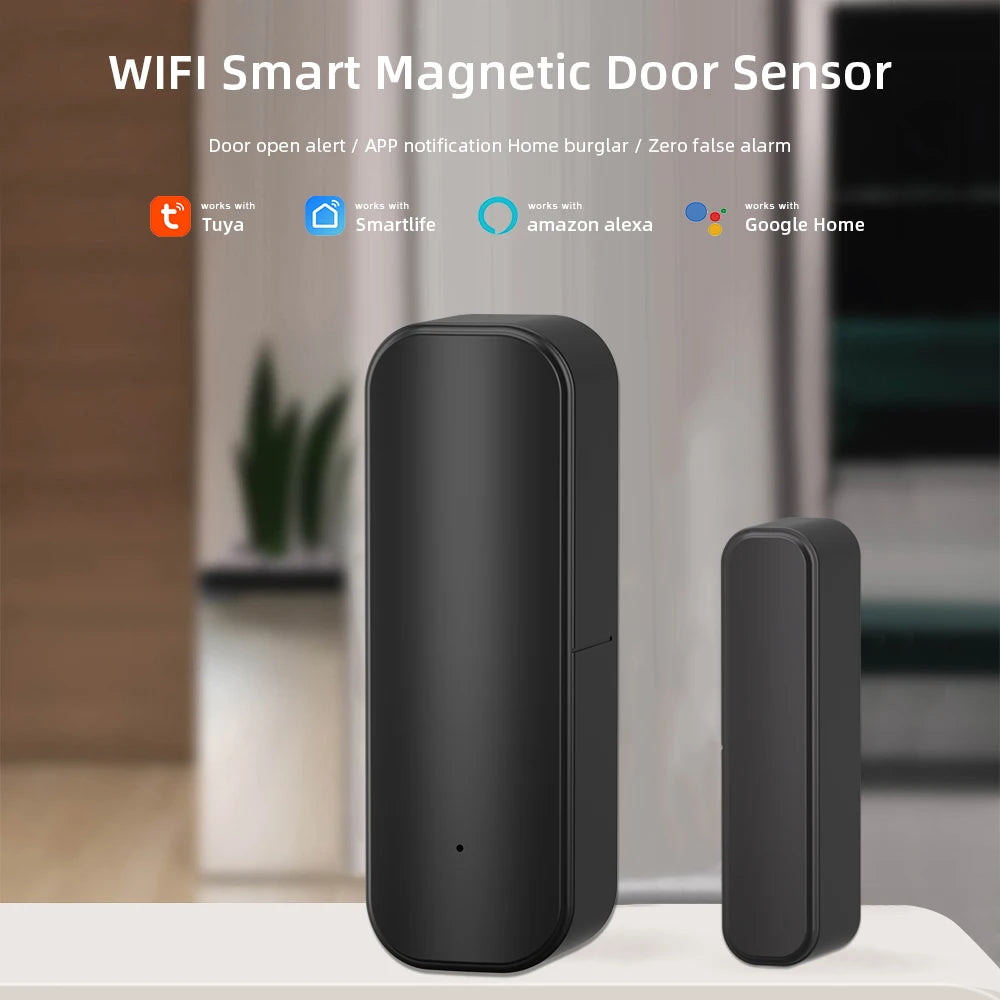 Tuya WiFi or ZigBee Door Window Sensor Smart Home Wireless Door Open Close Detector APP Remote Alarm Work with Alexa Google Home