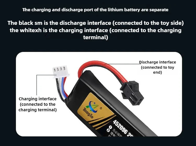 1PCS 11.1V 2000mAh Polymer Lithium Battery 3S 30C 452096 Batteria for Water Gun Airsoft BB Air Pistol Electric Toys Guns Parts