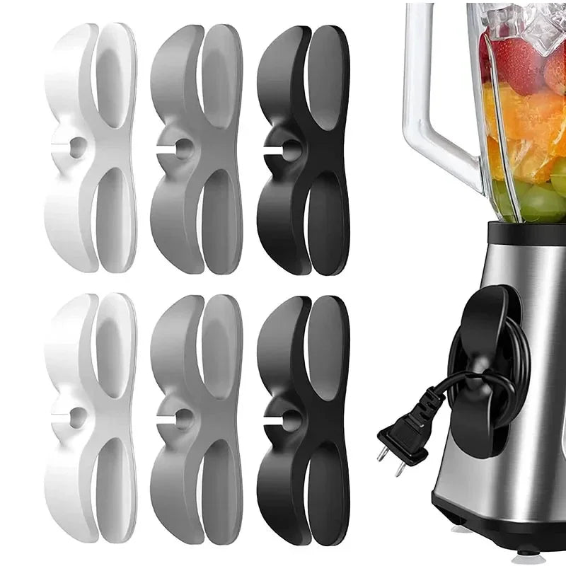 Cabinet Door & Countertop Cord Organizer | Heavy-Duty Adhesive Wire Plug Holder for Microwave Rice Cooker Appliance Storage