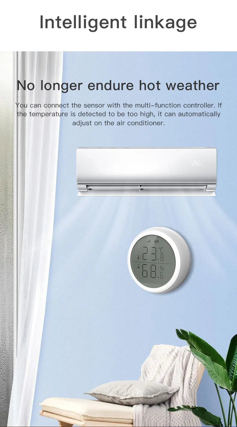 Tuya ZigBee Temperature and Humidity Sensor With LCD Smart life APP Google Alexa Voice Control Support Multi-mode Gateway Option