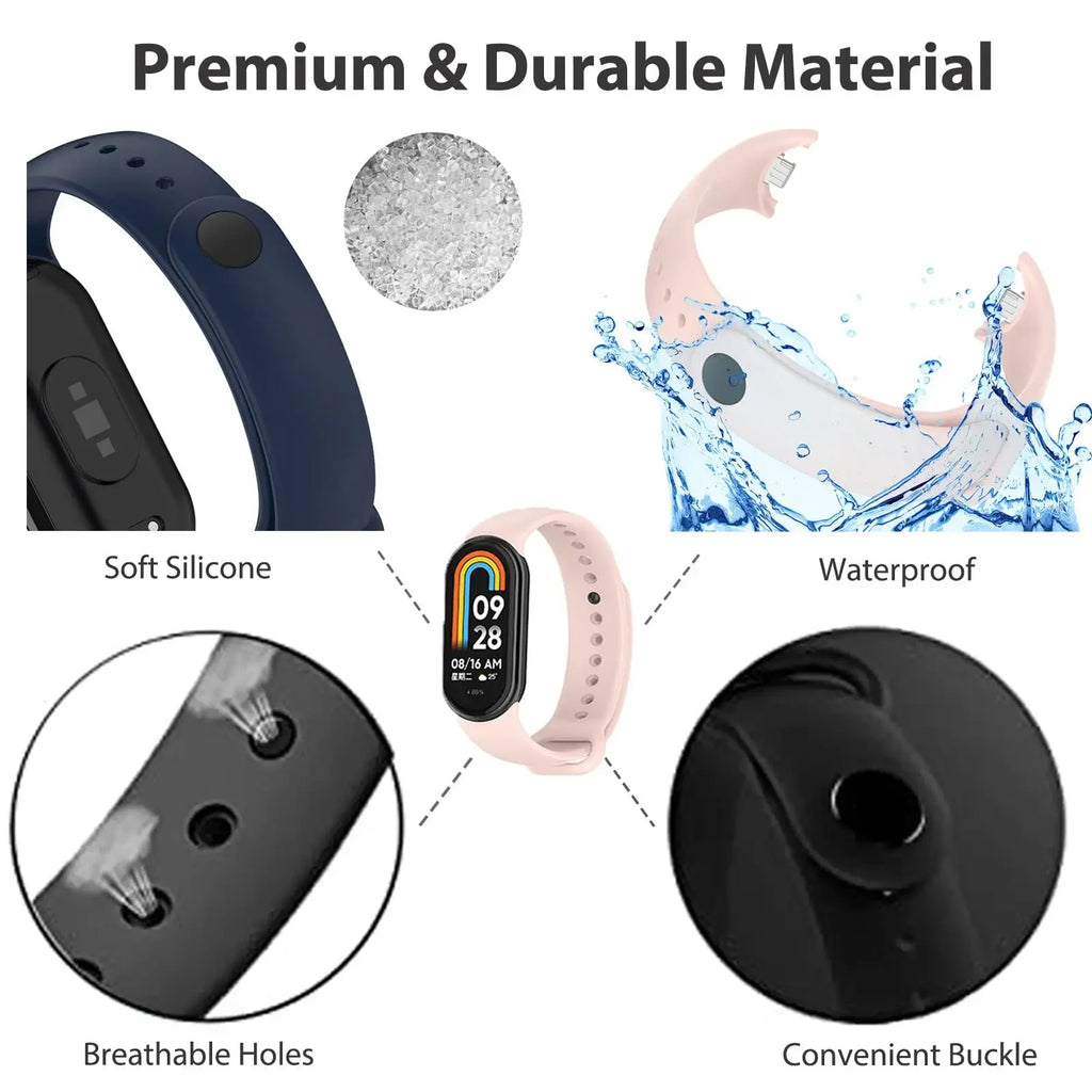 2025 Strap for Xiaomi Mi Band 10/9/8 NFC Bracelet Silicone Wrist Miband 9 NFC Replacement pulsera correa Sport Strap
