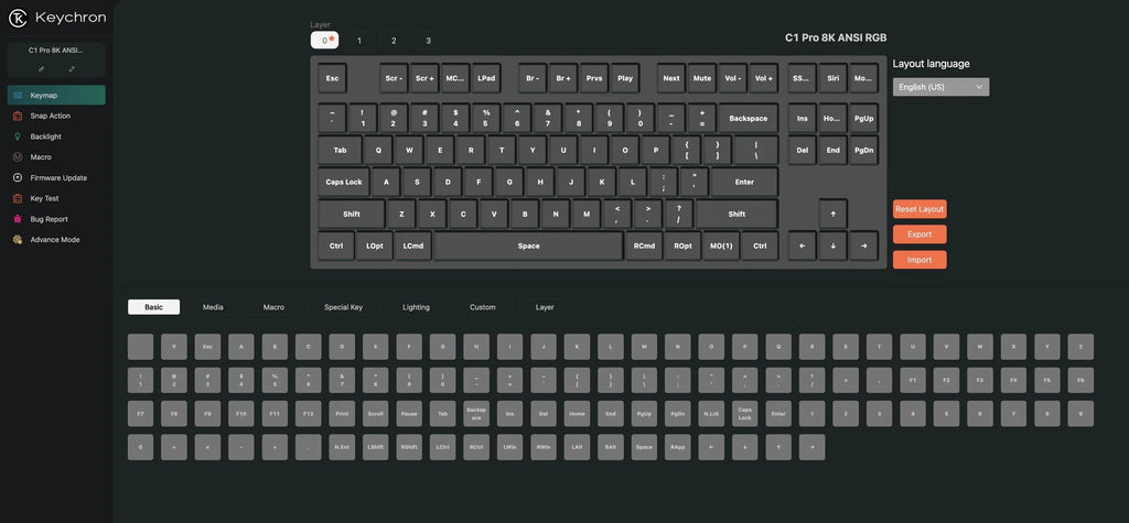 Keychron C1 Pro 8K QMK Wired Custom Mechanical Keyboard TKL Layout Hot-Swappable PBT Keycaps