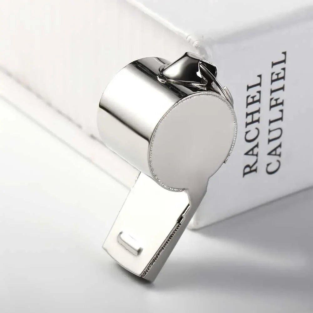 Team Sport Loud Metal Whistle With Rope Strong Stainless Steel Whistles Professional Portable Referee Whistles Training
