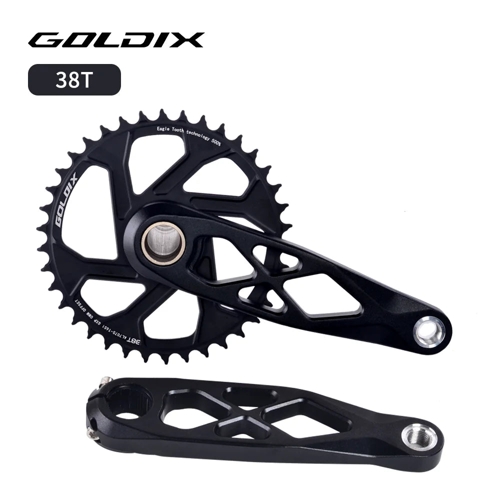 GOLDIX Mountain Bicycle BSA 24mm Crankset 165 170 175mm R-SPEC Trail Hollow Bike Crank Spindle DH AM XC for Shimano SRAM